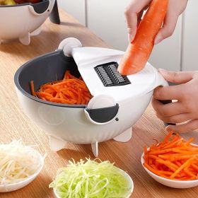 1Set Cutting And Draining Basket; Multifunctional Vegetable Cutting Artifact; Household Potato Shredded Slices Tools; Kitchen Vegetable Cutting A