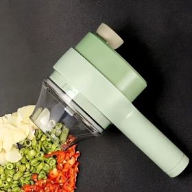 4 In 1 Vegetable Chopper Handheld Electric Vegetable Cutter Set Portable Wireless Garlic Mud Masher Garlic Press And Slicer Set Multifunctional E