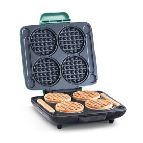 Multi Mini Waffle Maker: Four Mini Waffles;  Perfect for Families and Individuals;  4 Inch Dual Non-stick Surfaces with Quick Release & Easy Clea