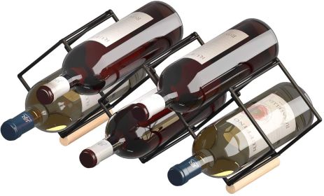 Mecor Countertop Wine Rack, 5 Bottle Tabletop Wine Holder Storage Stand with Stylish Design, Perfect for Home Decor, Bar, Wine Cellar, Basement