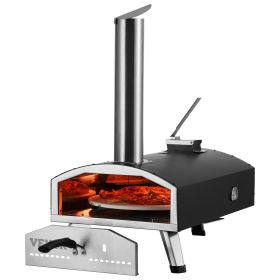 VEVOR 12" Outdoor Pizza Oven Portable Wood Pellet Pizza Oven Camping w/ Rotation