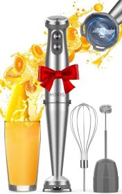 KOIOS Immersion Blender, 1000W Anti-scratch 3-in-1 Hand Blender, Upgraded 12 Speed Stainless Steel Blade Stick Blender with Turbo Mode