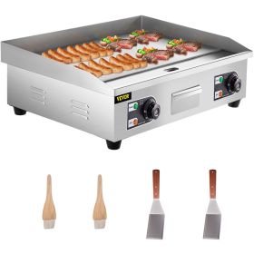 VEVOR 29" Commercial Electric Griddle 110V 3000W Electric Countertop Griddle Non-Stick Restaurant Teppanyaki Flat Top Grill Stainless Steel Adjus