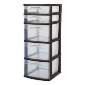 5-Drawer Tower, Black