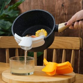 1pc; Anti-Spill Silicone Slip On Pour Soup Spout Funnel; Kitchen Dedicated Anti-Spill Pots Round Edge Deflector Pour Soup Funnel Duckbill Diversi (Color: Yell Low)