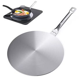 7.5/8/9.25Inch Heat Diffuser Simmer Ring Plate, Stainless Steel with Stainless Handle, Induction Adapter Plate for Gas Stove Glass Cooktop Conver (size: 8Inch)