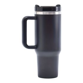 40oz V2 large capacity tumbler,  With Handle And Straw Lid (Color: Black)