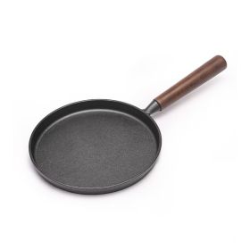 Non-Stick Skillet with Wooden Handle(AMZ Shipping) (Color: Black, Pan Diameter: 10.2inch)